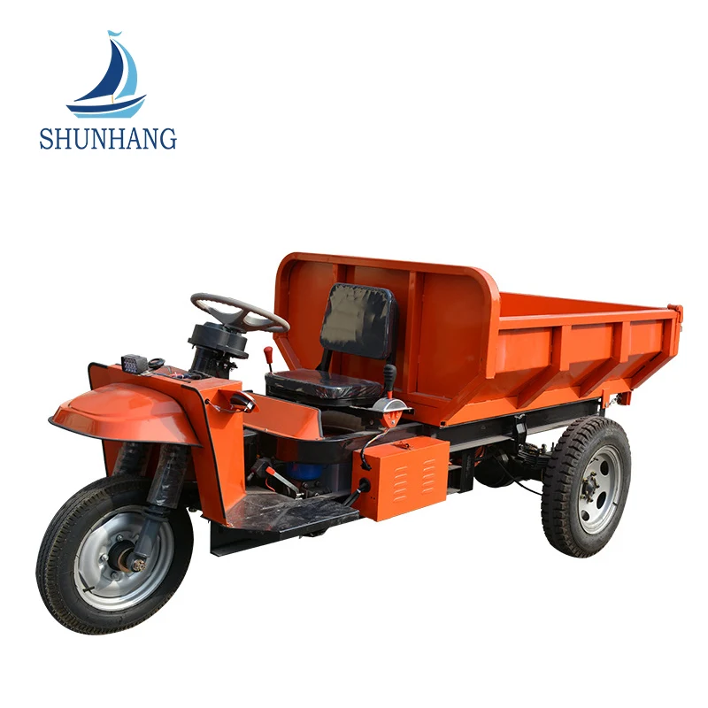 Load Bearing 3 Tons 72v Battery Engineering Tricycle